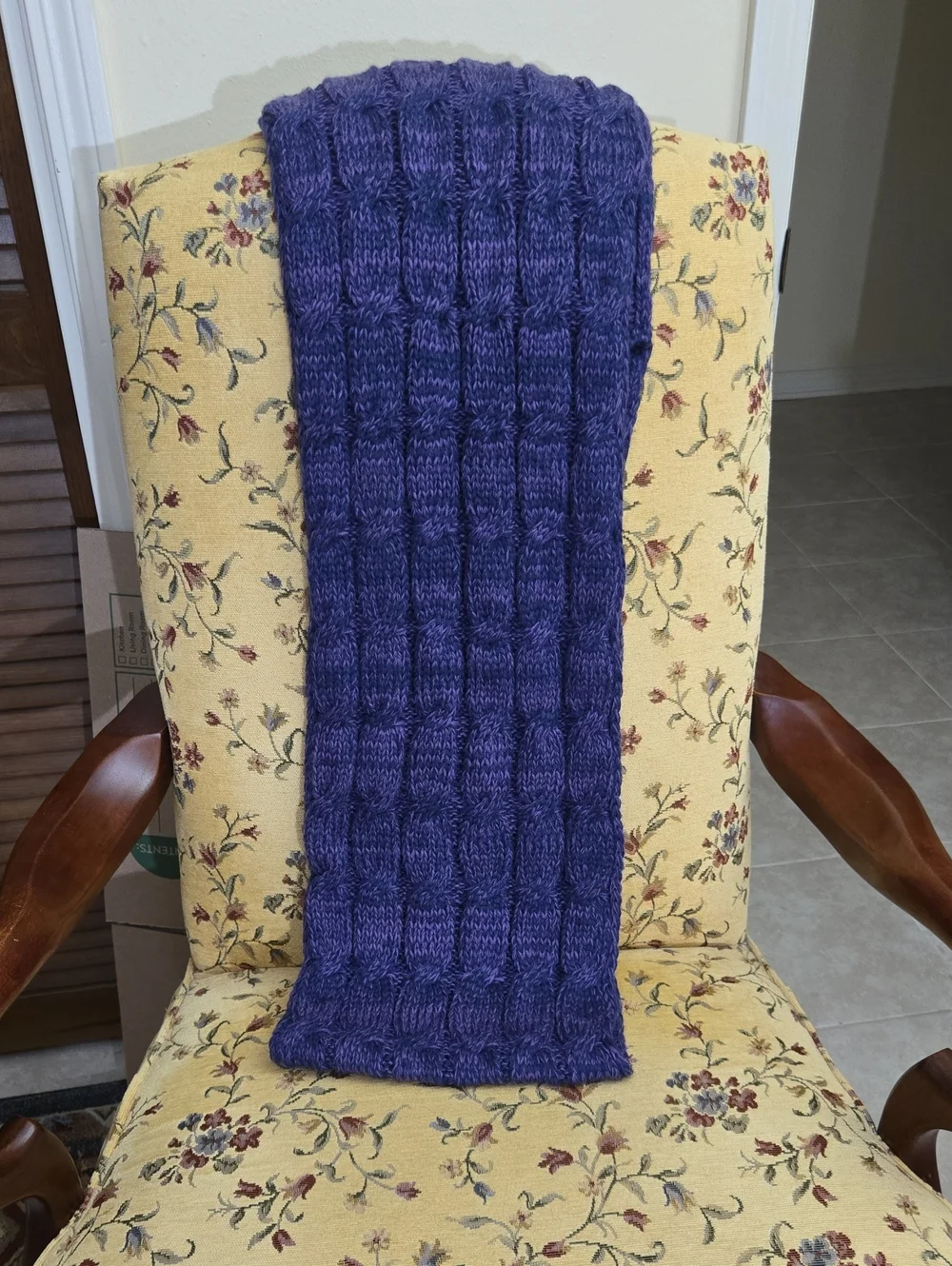 C.C Chunky Cable Knit ETERNITY Scarf in Deep Purple
